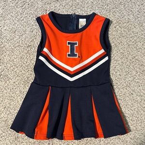 Little King Illinois Fighting Illini Toddler Girls Cheerleader Dress, size 2T